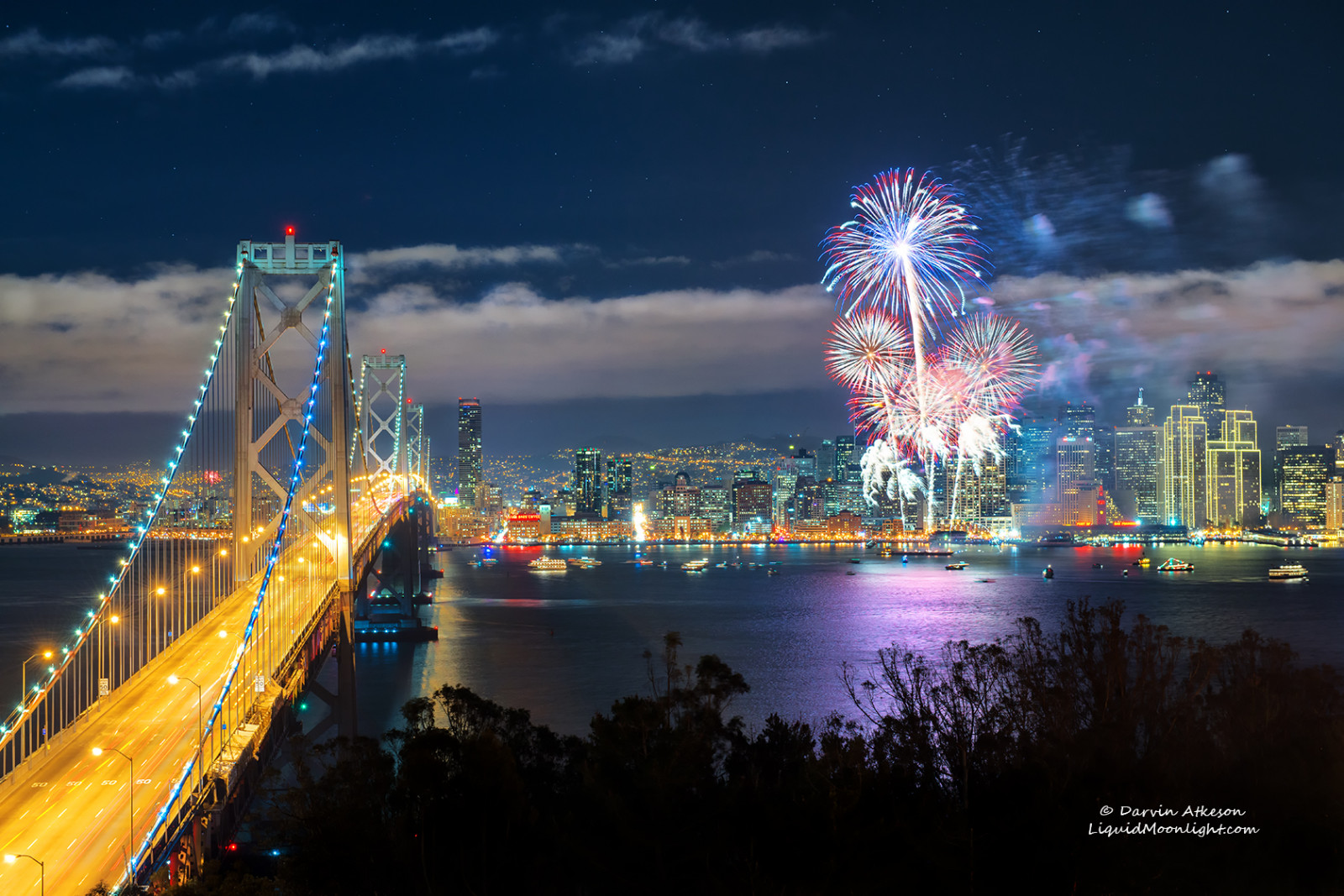 美國新海灣大橋由振華重工承建，全長為2.88公里，雙向共有12車道，設(shè)計日均汽車流量達(dá)30萬輛，可抗八級地震。橋上安裝了2萬5千盞節(jié)能燈，變化出多種圖形，使其代替金門大橋成為舊金山的新地標(biāo)，并與東海岸的自由女神像遙相呼應(yīng)。  振華重工2006年承建美國新海灣大橋項目，2011年圓滿完成交付，共歷時5年。2013年9月3日，美國舊金山－奧克蘭海灣大橋正式通車。新海灣大橋坐落在美國西海岸舊金山海灣地區(qū)，是世界同類鋼結(jié)構(gòu)橋梁中技術(shù)難度最高、跨度最大的單塔自錨抗震懸索鋼橋。中交集團(tuán)所屬振華重工承建新海灣大橋4.5萬噸的鋼結(jié)構(gòu)。